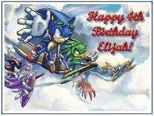Sonic #7 Edible CAKE Icing Image topper frosting birthday party 