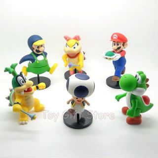 Super Mario Bros Wii IGGY Wendyo KOOPA Luigi Yoshi Toad Figures 12 