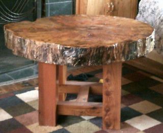 Rustic Spalding Maple Log Round Coffee Table