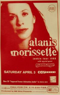 ALANIS MORISSETTE / GARBAGE SAN DIEGO CONCERT JUNKIE TOUR 1999 
