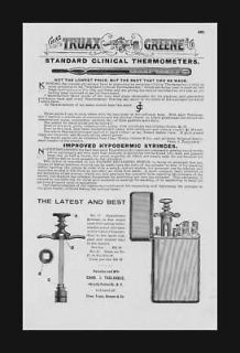 Thermometers & Hypodermic Syringes, catalog page. antique 