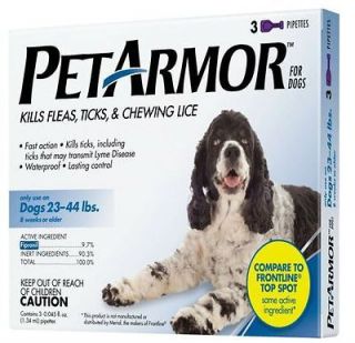 PetArmor Flea & Tick Medication For Dogs, 23 44 lbs, 3 Pipettes