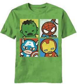 Marvel Kawaii Corner The Four Mens Green T Shirt
