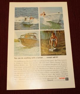 Vintage 1963 Larson Boat Ad Million Bubble Ride Nat Geo