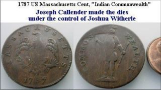 F896 1787 Massachusetts (American) Cent. Indian & Commonwealth type