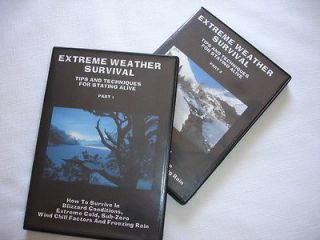   WEATHER SURVIVAL Training Set of 2 DVD Videos Backpack Gear Medical