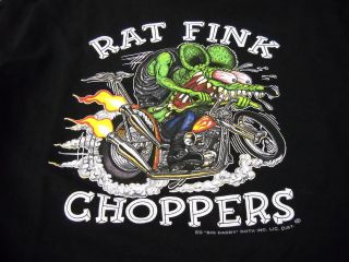 Rat Fink Choppers Biker Bike Ed Roth t shirt LS S XX black tee