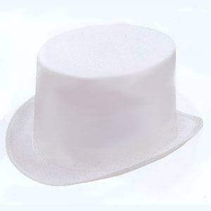   XLARGE White Silk Top Hat Slash Costume Theatre XL Hats 