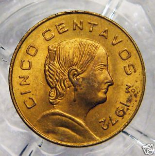 1972 CINCO CENTAVOS MEXICAN COIN#7797