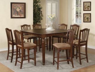 7PC GATHERING SQUARE COUNTER HEIGHT TABLE SET 6 STOOLS