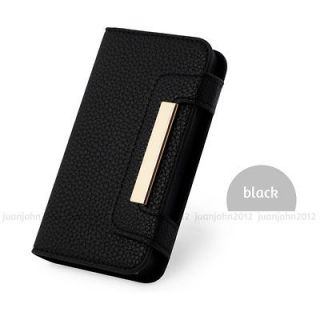   Leather Folding Wallet Credit Card Case Cover For Apple iPhone 4 4G 4S