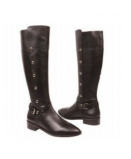 Michael Kors Carney Black Leather Riding Boots size 5.5 NIB