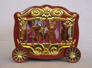 Collectible Tin Wagon Circus Bank Container Childs Toy Cookie Jar 