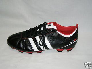 New Mens Adidas AdiNova IV FG Soccer Cleats, Black/White/Red, 753001 