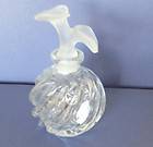 Vintage Chloe Perfume Bottle French Tulips Cala Lily Cut Frosted Glass 