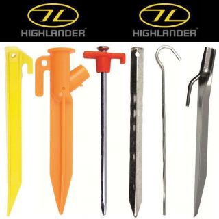 HIGHLANDER TENT AWNING SPECIALIST PEGS PLASTIC LED GLOW IN THE DARK 