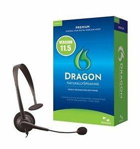 Dragon Naturally Speaking Premium 11/11.5 with microphone & headset