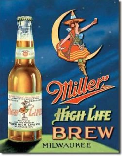 Miller Beer Milwaukee High Life Brew Bottle Girl Bar Room Vintage 