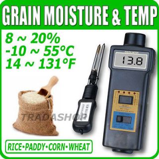 MC7821 Grain Moisture Meter Tester Hay Oat Wheat 8~20% Temperature  10 