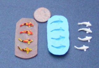   Koi Carp Silicon Rubber Mold Dolls House Miniature Fish Accessory