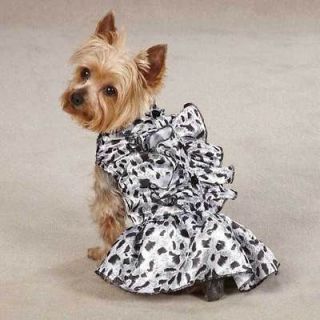 Zack and Zoey SNOW LEOPARD SATIN DOG DRESS Size:Miscellaneous