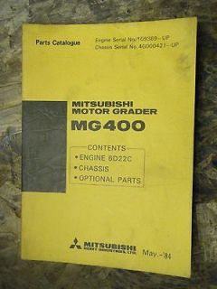 MITSUBISHI MG400 MOTOR GRADER 6D22C DIESEL FACTORY PARTS CATALOG 