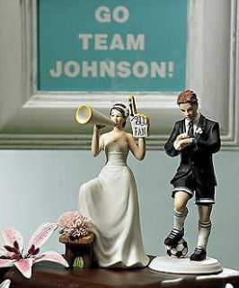   Groom Cheering #1 Fan Bride Wedding Cake Topper Toppers Funny BN