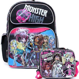 Monster High 16 Large School Backpack Lunch Bag Set Frankie 