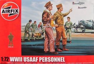 Airfix 172 WWII USAAF personnel diorama model figures.