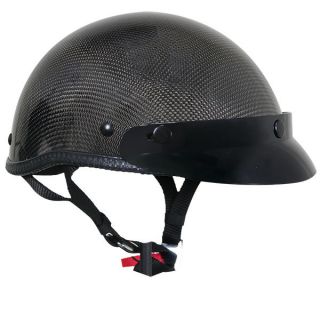   Low Profile Carbon Fiber Half Open Face Motorcycle Helmet (XS XXL