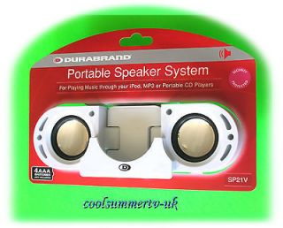 Portable Multi Media Speaker System for iPod  CD Player White 