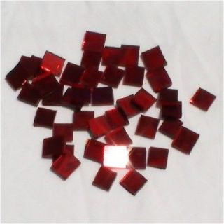 100 Red Mirror 1/2 Square Glass Mosaic Tile   Pack