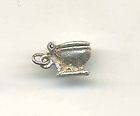 Vintage ENGLISH silver TOILET SEAT charm 3 D MOVES