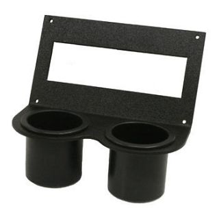   Dash Plate Dual Cup Drink Holder & Radio Stereo Mount ABS   Black