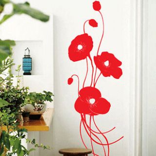 POPPY FLOWERS   Vinyl Wall Art Decal Sticker Large