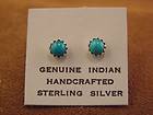 Native American Turquoise Dot Post Earrings Navajo
