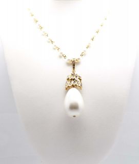   Lane La Peregrina Sim. Creamy White Pearl Enhancer Pendant Necklace