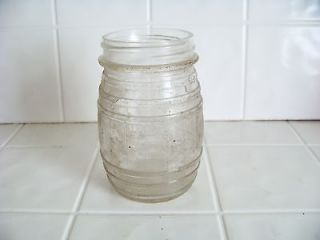vintage clear glass embossed pickle barrel jar bottle advertising don 