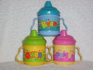 NEW Boys Girls Childs Names N Z Personalised Sippy Drinking Training 