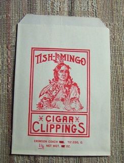 Tish I Mingo Indian Cigar Clipping Bag Toledo Ohio