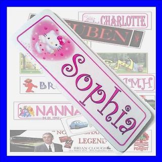 Personalised Birthday Girl Name Plate/Sign door bike pritty in pink