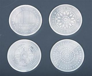GHH Coasters Manhole Cover Design Cast Aluminum Set of 4