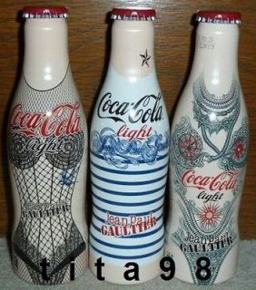 rare COCA COLA Coke light JEAN PAUL GAULTIER JPG alu bottle SET 