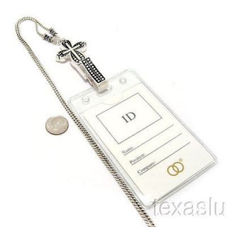   Tag Key Holder Necklace Lanyard Designer Cross Clip FREE Clear Holder