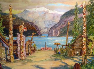 Lithograph Hornyansky Skeena District First Nations Fraser Canyon 