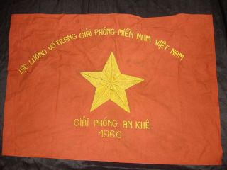 Vietnam War Vintage VC NVA Battle Flag LIBERATION OF AN KHE Year 1966 