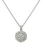 Nadri Round Floral Small Crystal Pendant Necklace