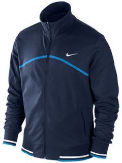 NIKE Mens Roger Federer Trophy Knit Tennis Jacket Navy Blue 424947 451