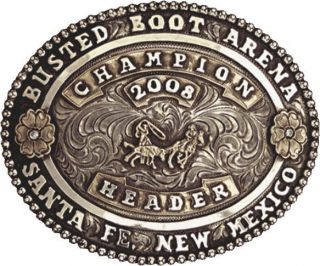   You Clint Mortenson Rodeo Trophy Belt Awards Buckle Antique Silver