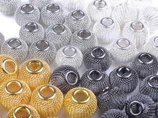   Wholesale jewelry Lots craft Findings round Spacer Loose Mesh Beads